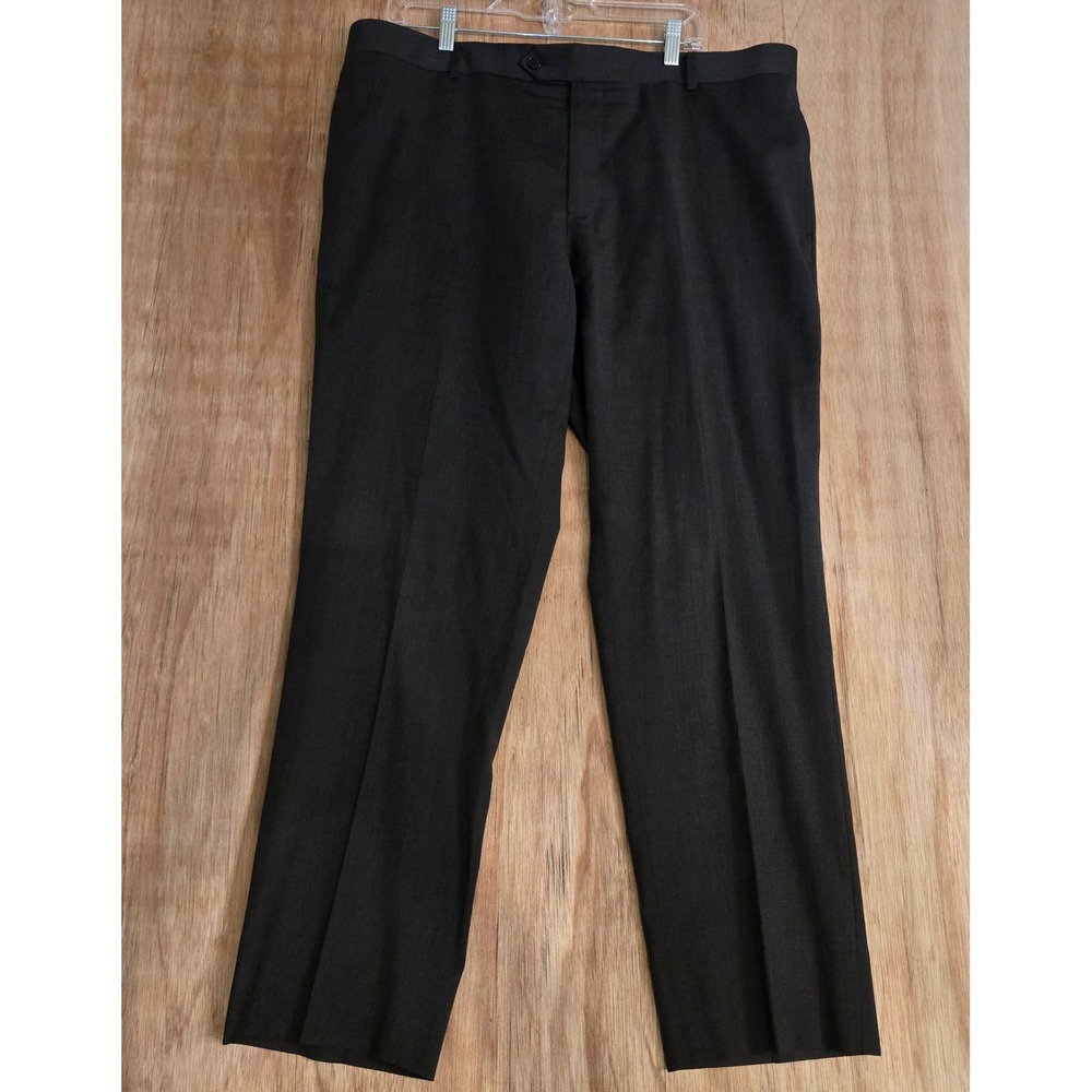Brooks Brothers Classic Wool Blend Dress Pants Charcoal Gray Flat Front 38/30